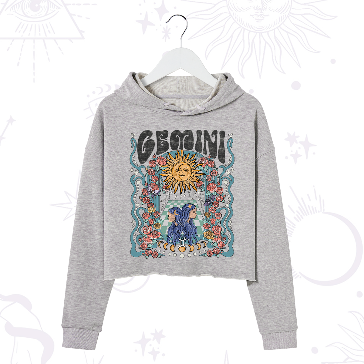 Purplehecate Gemini Spirit Zodiac Crop Hoodie