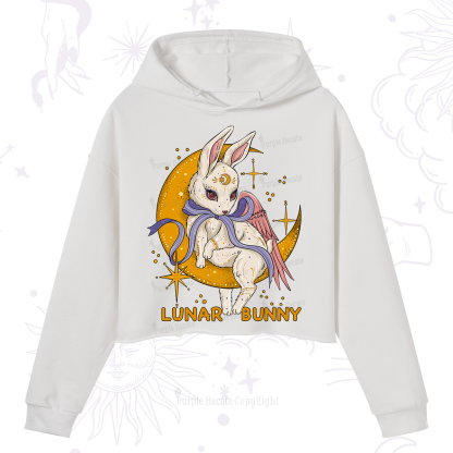 Purplehecate Lunar Bunny Easter Crop Hoodie