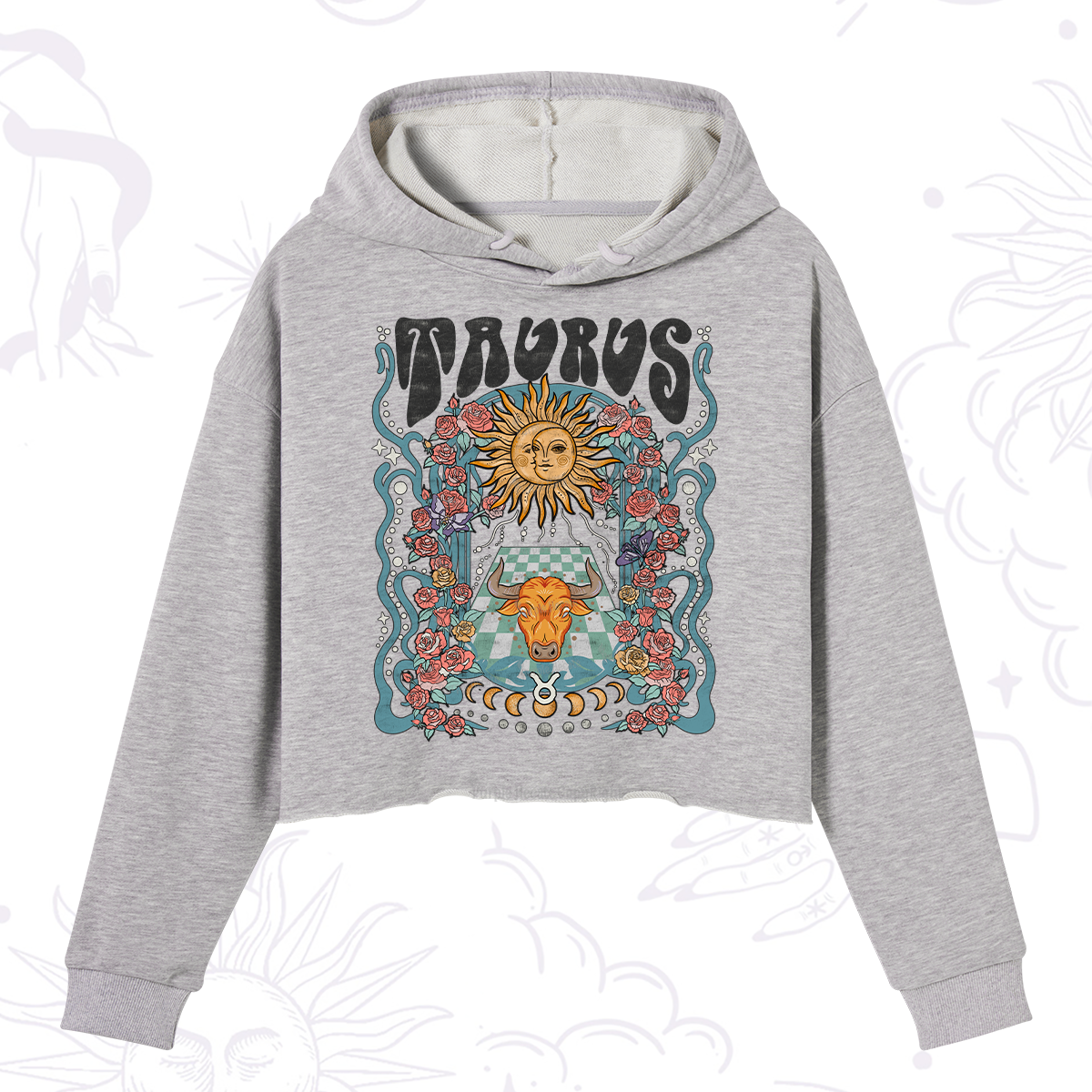 Purplehecate Taurus Spirit Zodiac Crop Hoodie