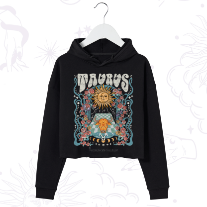 Purplehecate Taurus Spirit Zodiac Crop Hoodie