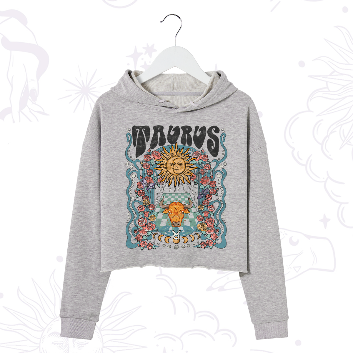 Purplehecate Taurus Spirit Zodiac Crop Hoodie