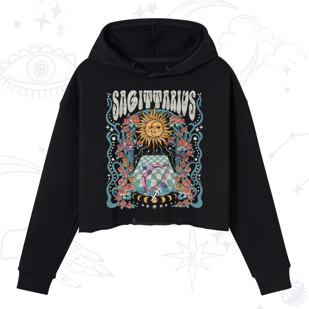 Purplehecate Sagittarius Spirit Zodiac Crop Hoodie