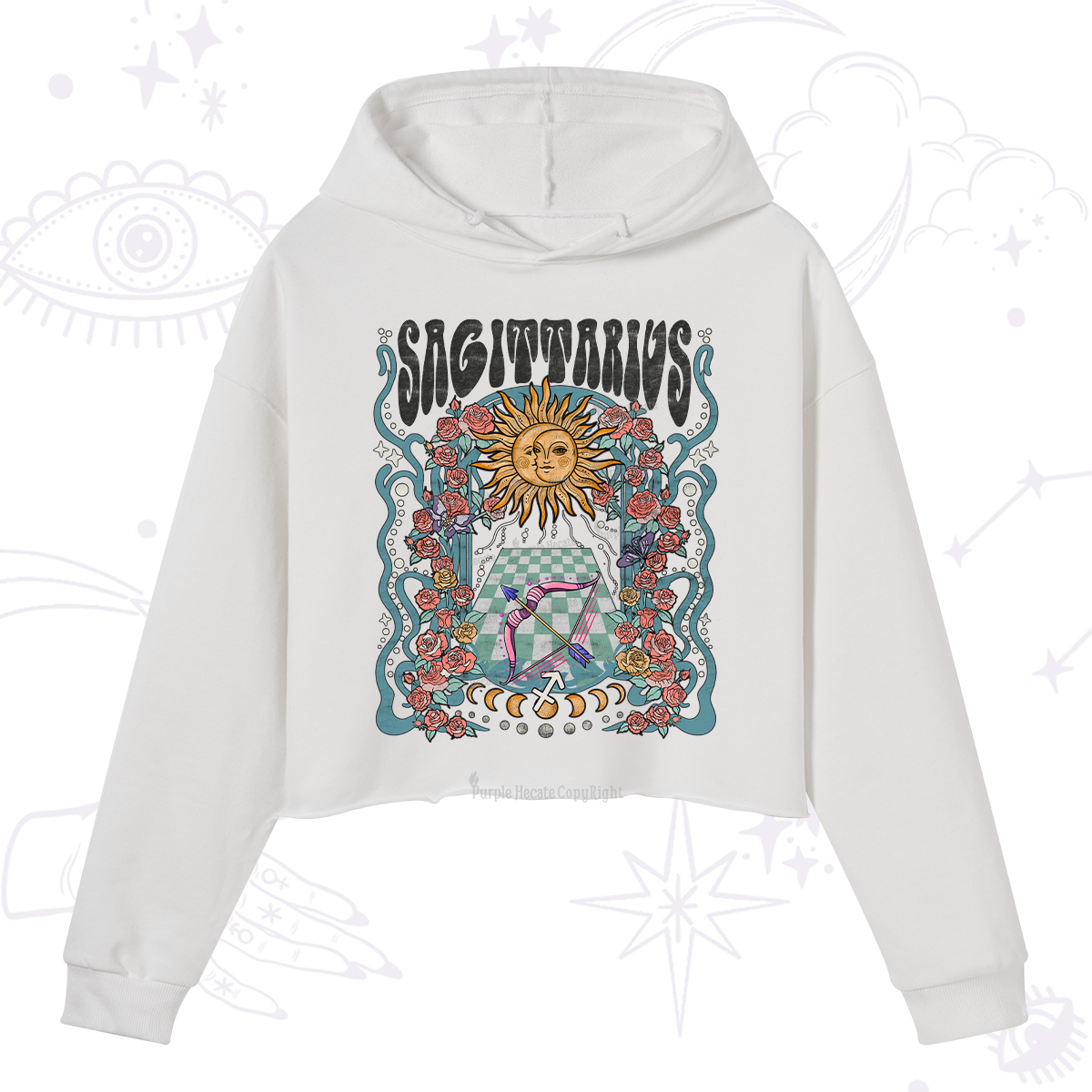 Purplehecate Sagittarius Spirit Zodiac Crop Hoodie