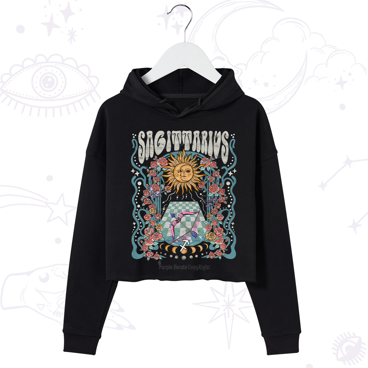 Purplehecate Sagittarius Spirit Zodiac Crop Hoodie