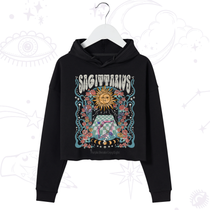 Purplehecate Sagittarius Spirit Zodiac Crop Hoodie