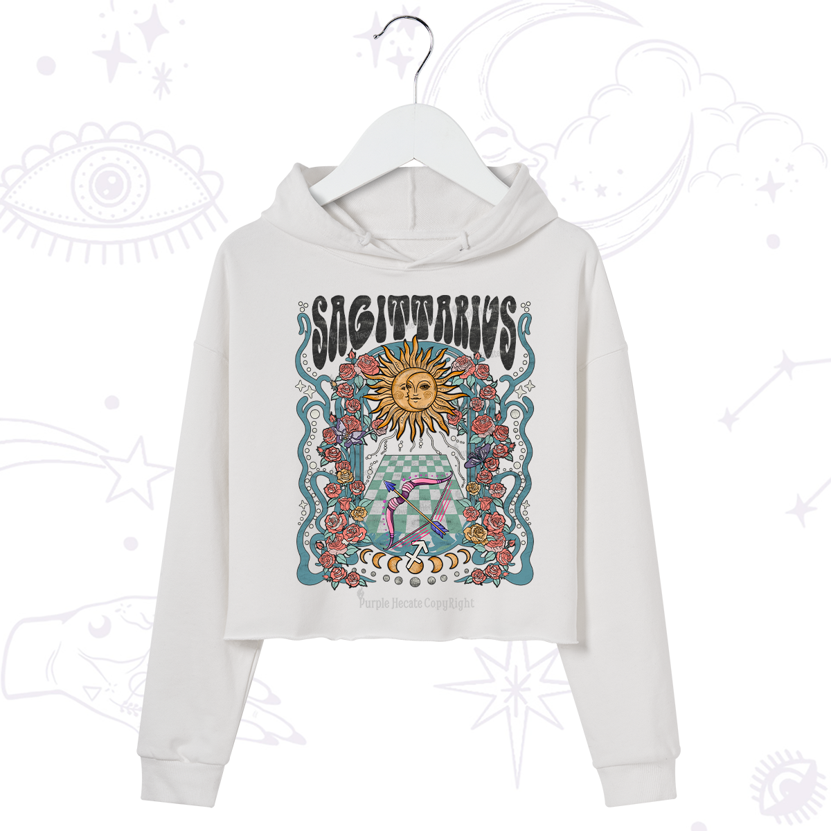 Purplehecate Sagittarius Spirit Zodiac Crop Hoodie