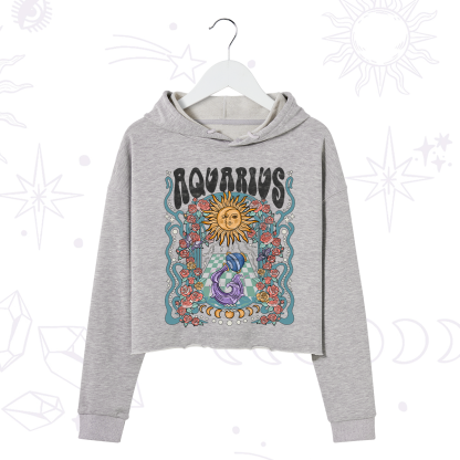 Purplehecate Aquarius Spirit Zodiac Crop Hoodie