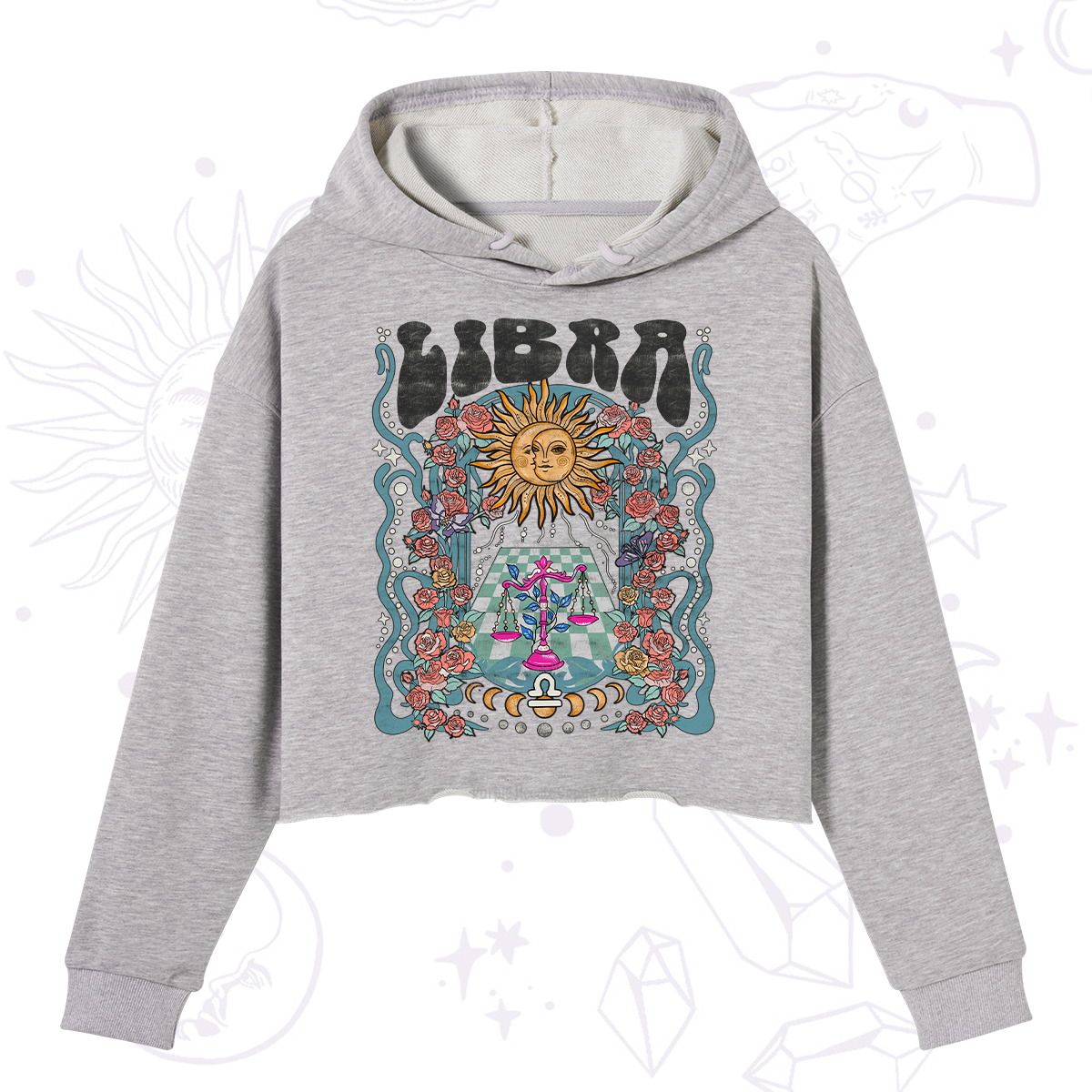 Purplehecate Libra Spirit Zodiac Crop Hoodie