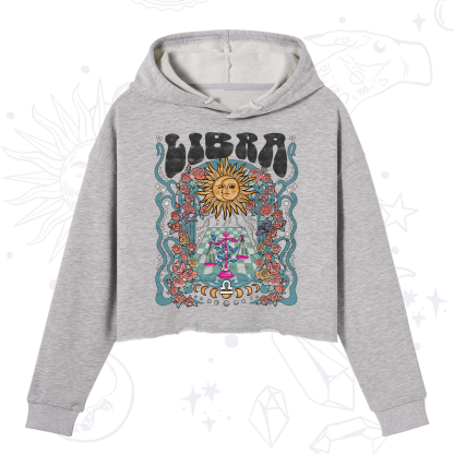 Purplehecate Libra Spirit Zodiac Crop Hoodie