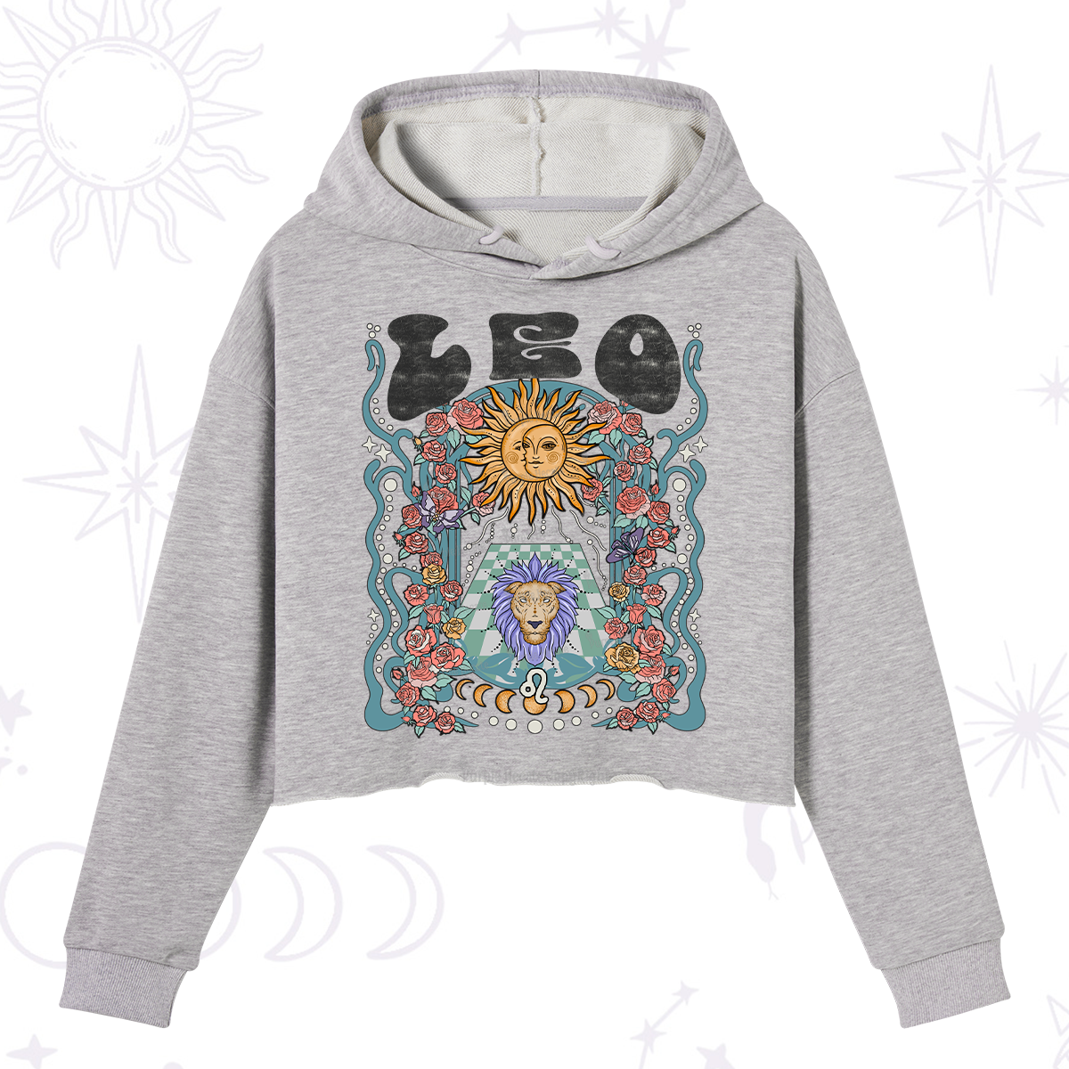 Purplehecate Leo Spirit Zodiac Crop Hoodie