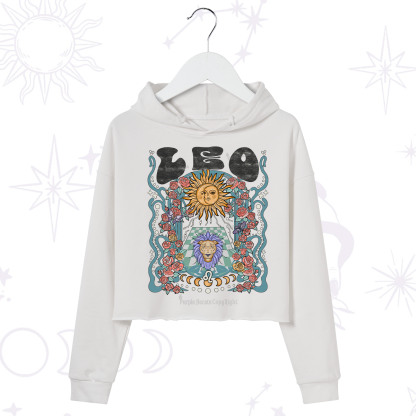 Purplehecate Leo Spirit Zodiac Crop Hoodie