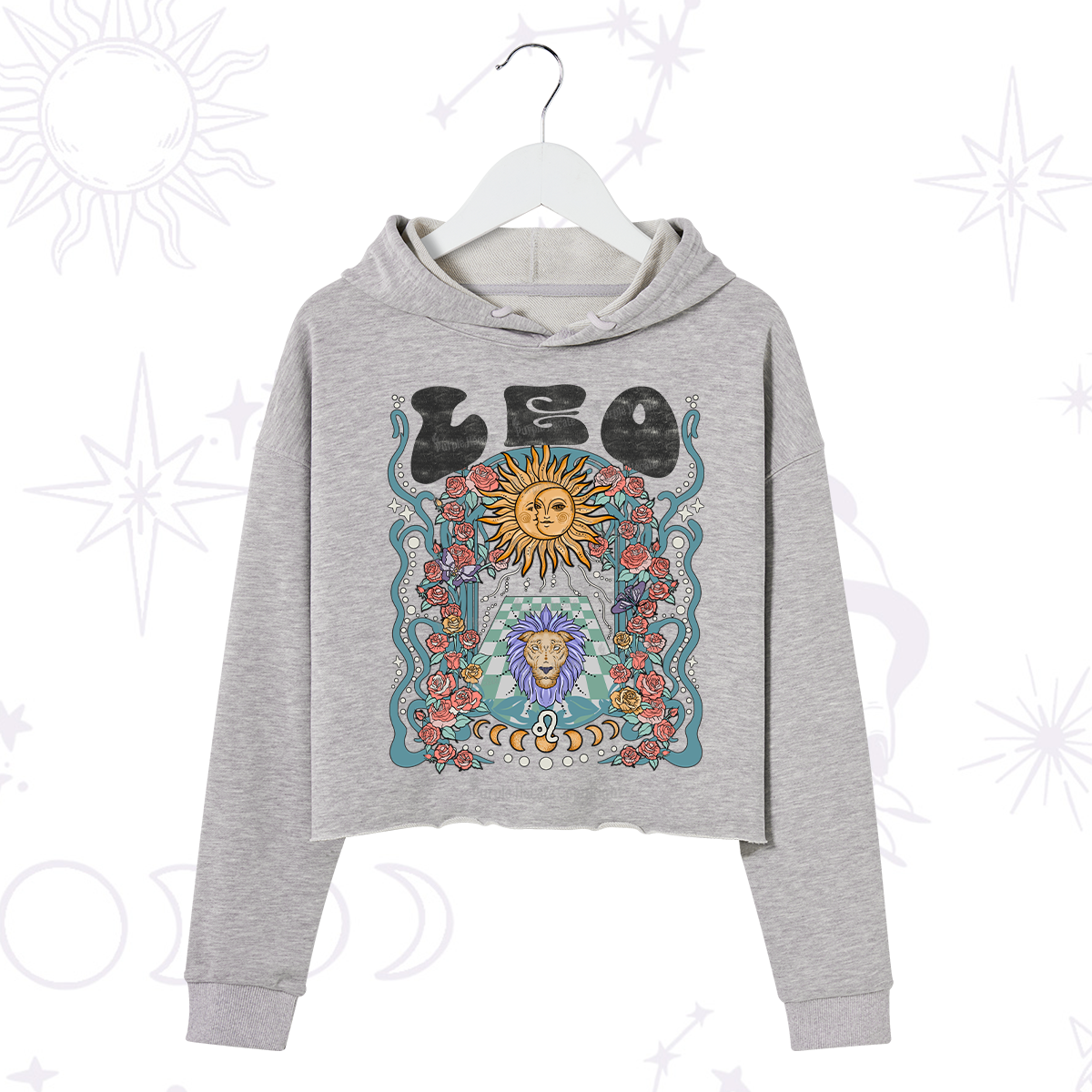 Purplehecate Leo Spirit Zodiac Crop Hoodie