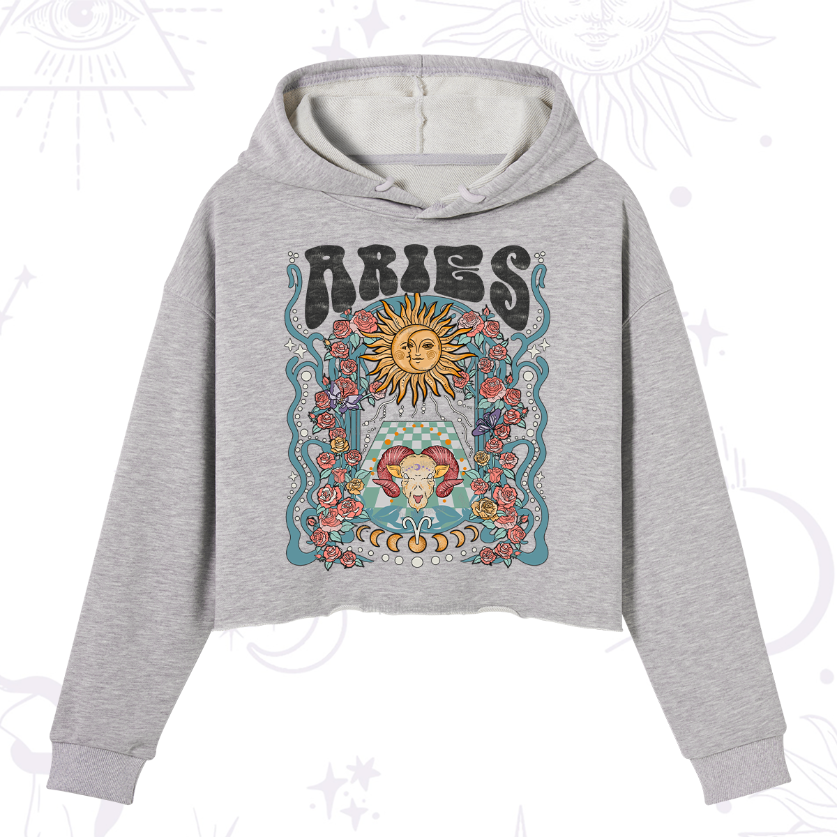 Purplehecate Aries Spirit Zodiac Crop Hoodie