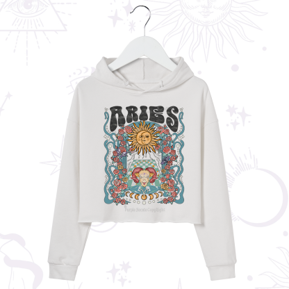Purplehecate Aries Spirit Zodiac Crop Hoodie