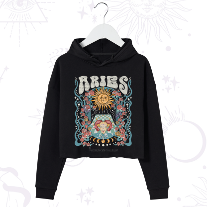 Purplehecate Aries Spirit Zodiac Crop Hoodie