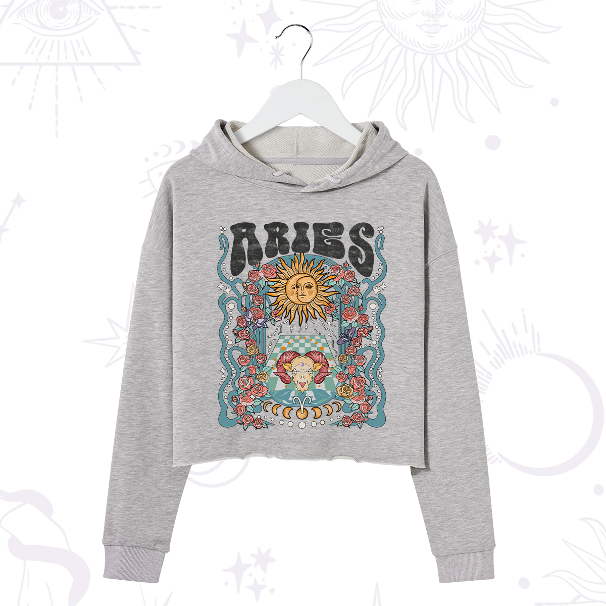 Purplehecate Aries Spirit Zodiac Crop Hoodie