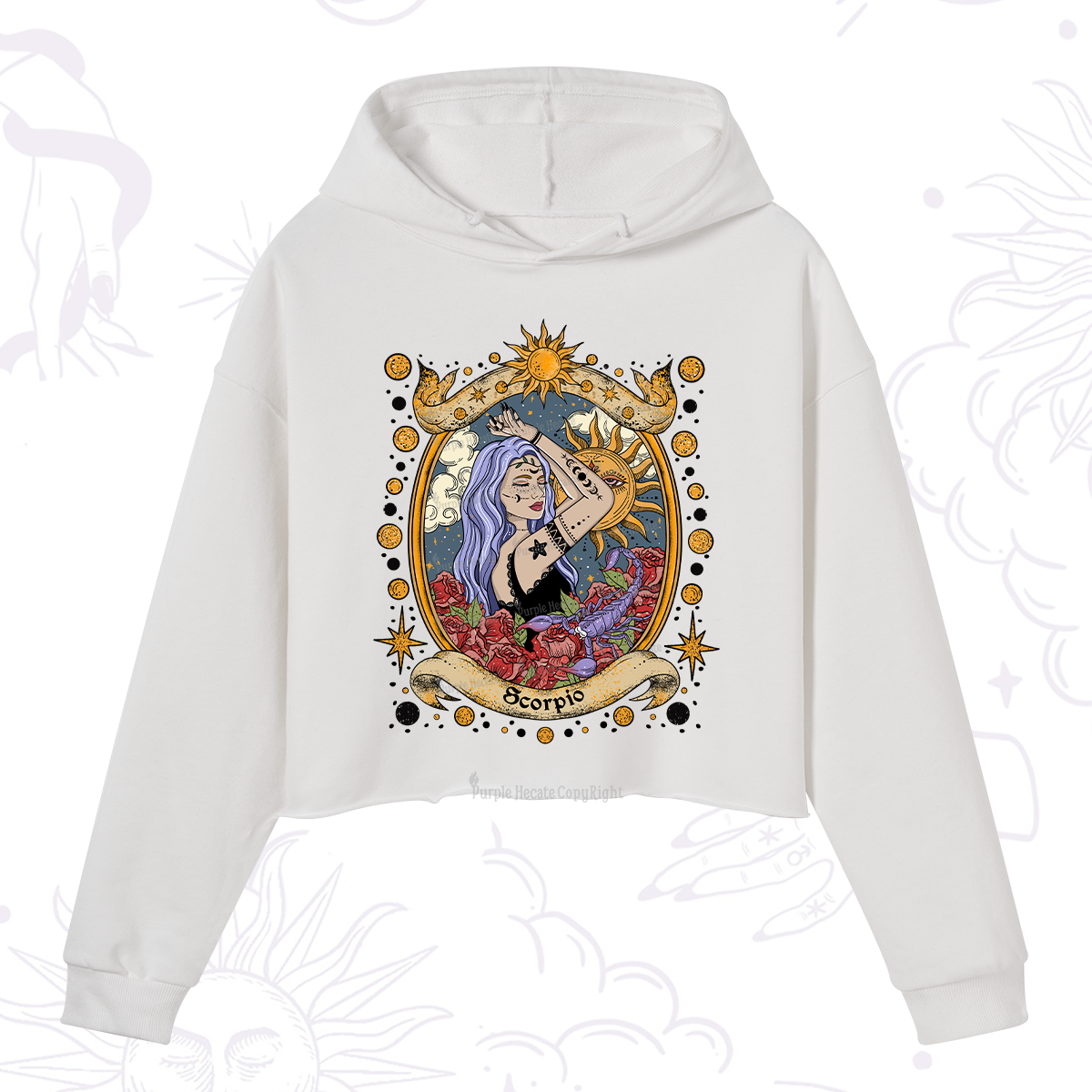 Purplehecate Scorpio Radiance Zodiac Crop Hoodie