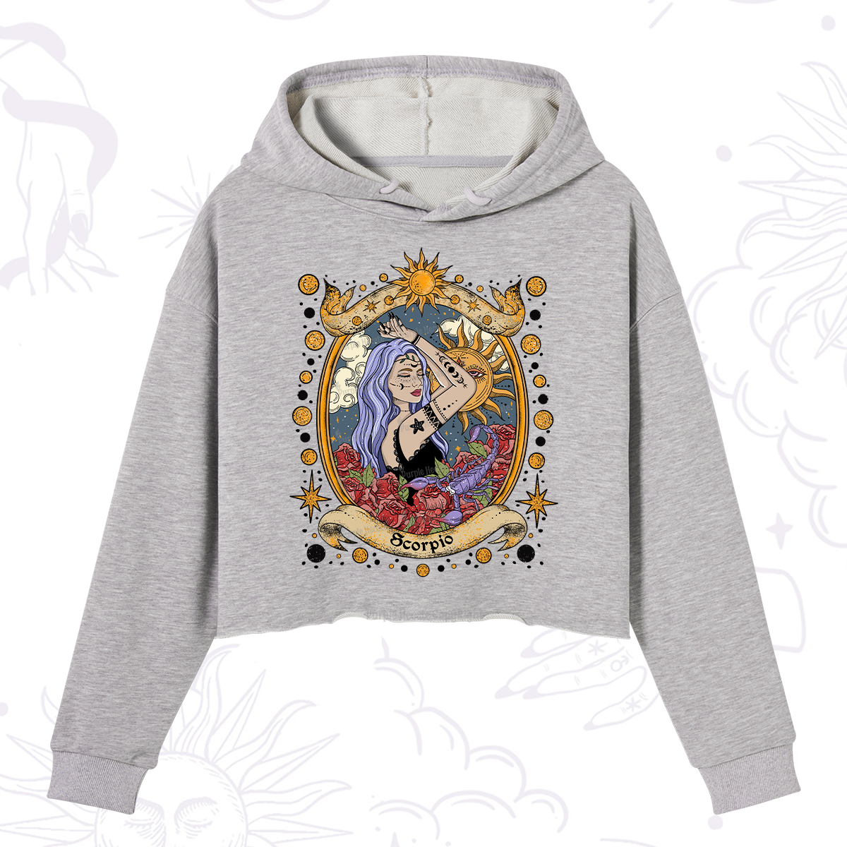 Purplehecate Scorpio Radiance Zodiac Crop Hoodie