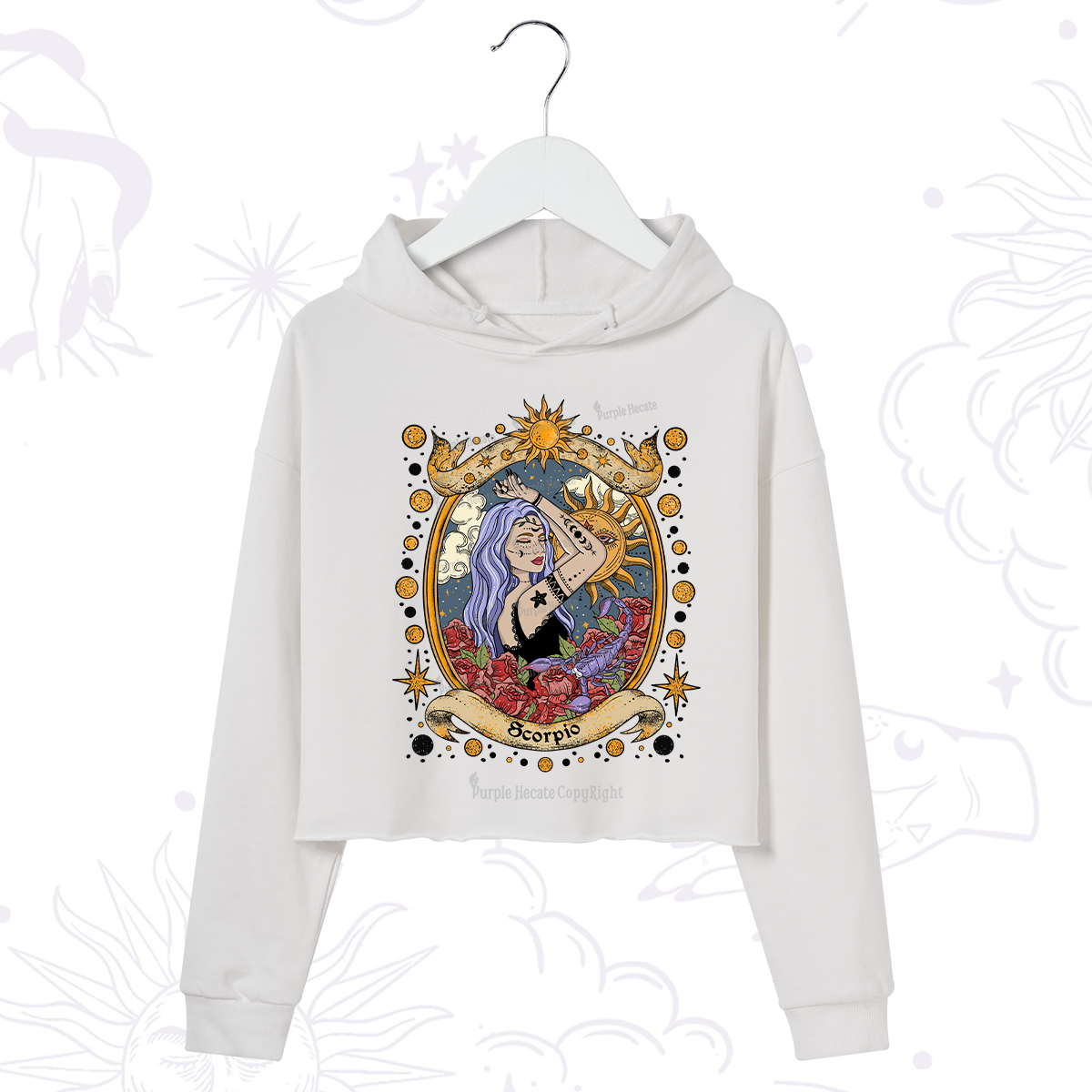 Purplehecate Scorpio Radiance Zodiac Crop Hoodie