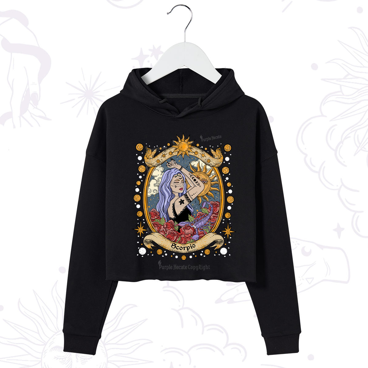Purplehecate Scorpio Radiance Zodiac Crop Hoodie
