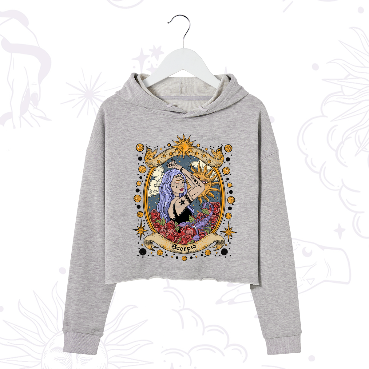 Purplehecate Scorpio Radiance Zodiac Crop Hoodie