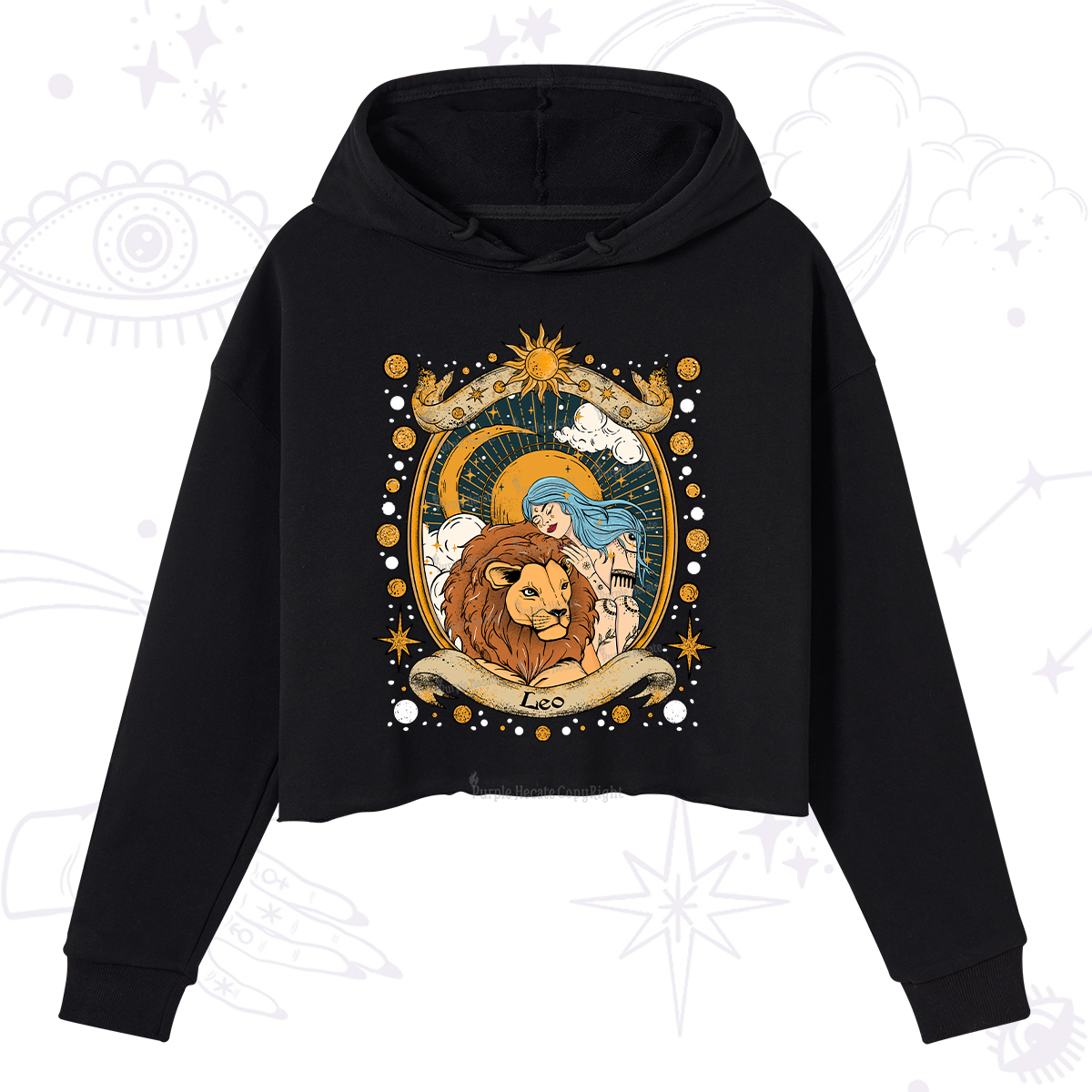 Purplehecate Leo Radiance Zodiac Crop Hoodie