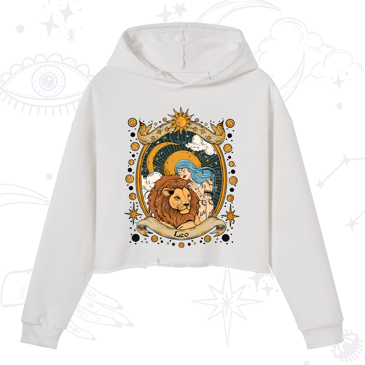 Purplehecate Leo Radiance Zodiac Crop Hoodie