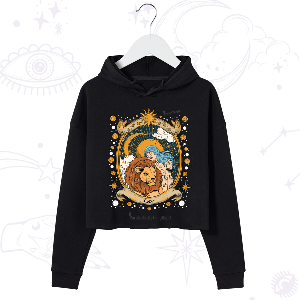 Purplehecate Leo Radiance Zodiac Crop Hoodie