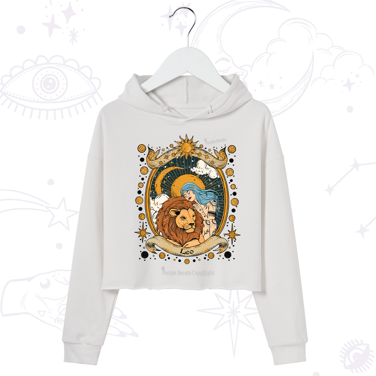 Purplehecate Leo Radiance Zodiac Crop Hoodie