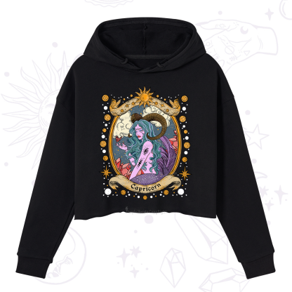 Purplehecate Capricorn Radiance Zodiac Crop Hoodie