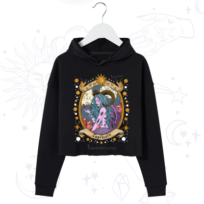 Purplehecate Capricorn Radiance Zodiac Crop Hoodie