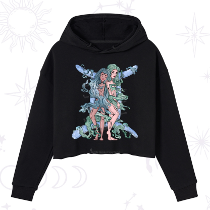 Purplehecate Gemini In Astrology Zodiac Crop Hoodie