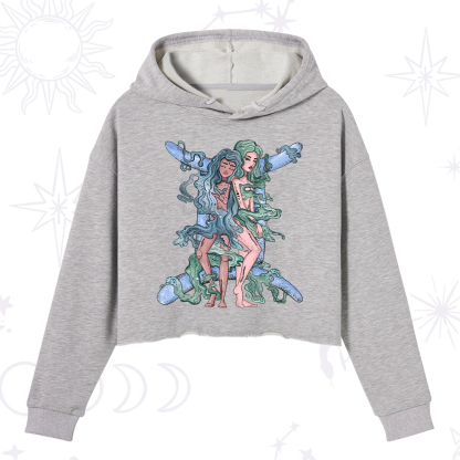 Purplehecate Gemini In Astrology Zodiac Crop Hoodie