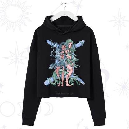 Purplehecate Gemini In Astrology Zodiac Crop Hoodie