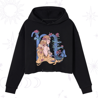 Purplehecate Scorpio In Astrology Zodiac Crop Hoodie
