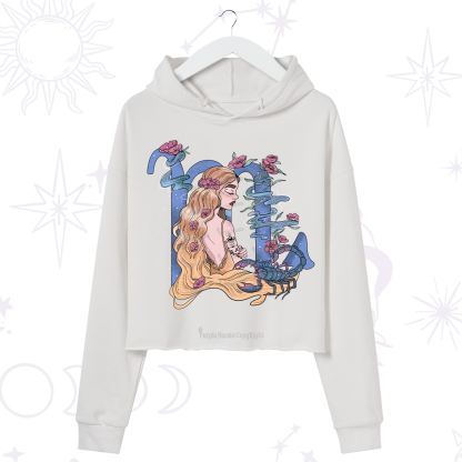 Purplehecate Scorpio In Astrology Zodiac Crop Hoodie