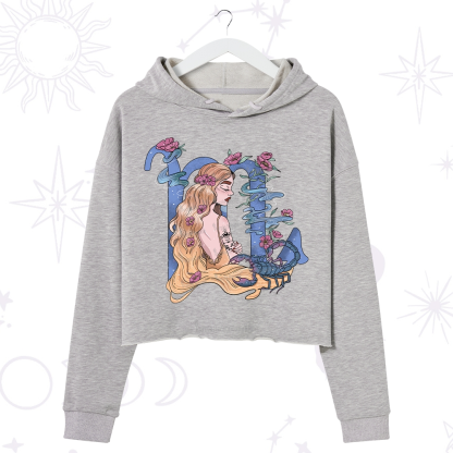 Purplehecate Scorpio In Astrology Zodiac Crop Hoodie
