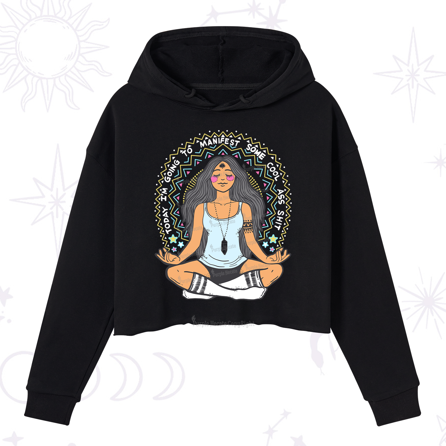 Purplehecate Today I'm Going To Manifest Crop Hoodie