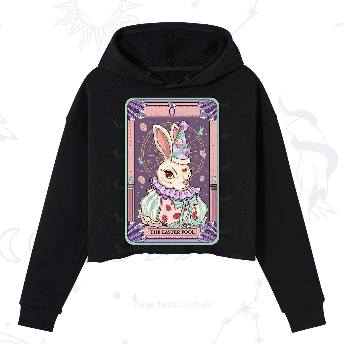 Purplehecate The Easter Fool Tarot Crop Hoodie