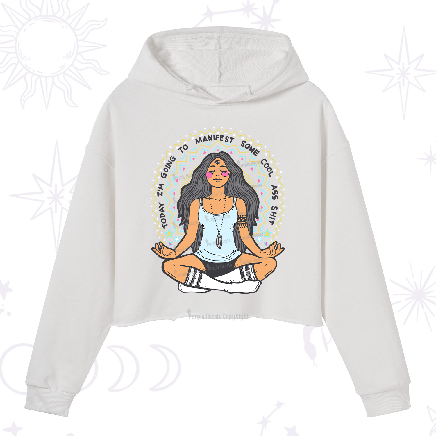 Purplehecate Today I'm Going To Manifest Crop Hoodie
