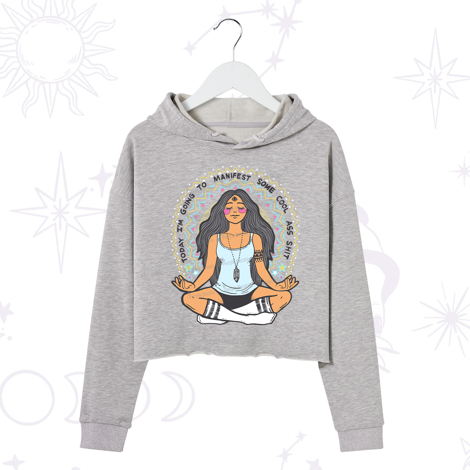 Purplehecate Today I'm Going To Manifest Crop Hoodie