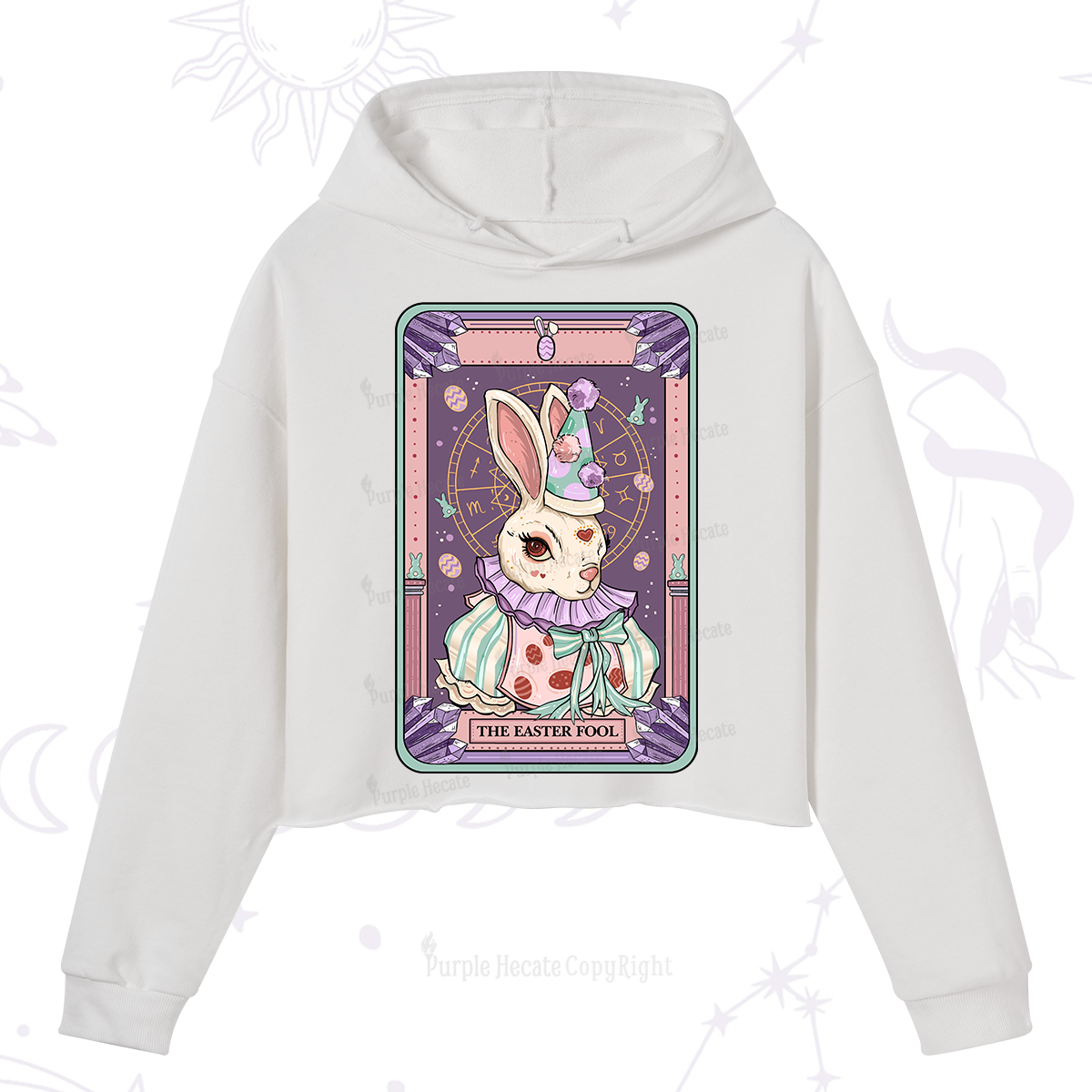 Purplehecate The Easter Fool Tarot Crop Hoodie