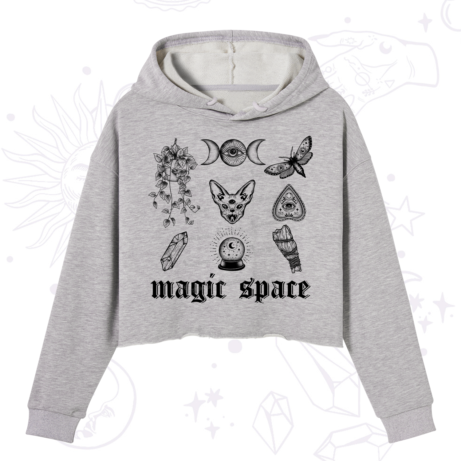 Purplehecate Magic Space Crop Hoodie