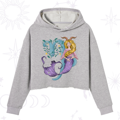 Purplehecate Capricorn In Astrology Zodiac Crop Hoodie