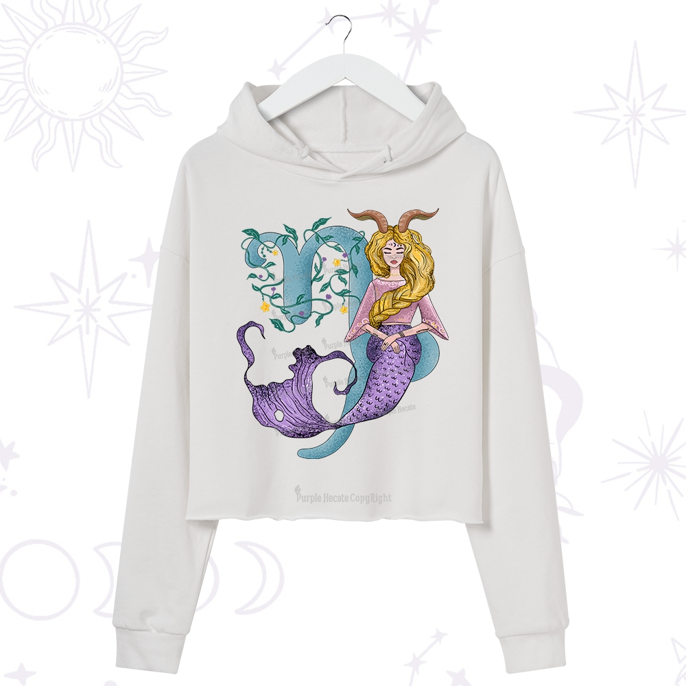 Purplehecate Capricorn In Astrology Zodiac Crop Hoodie