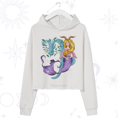 Purplehecate Capricorn In Astrology Zodiac Crop Hoodie