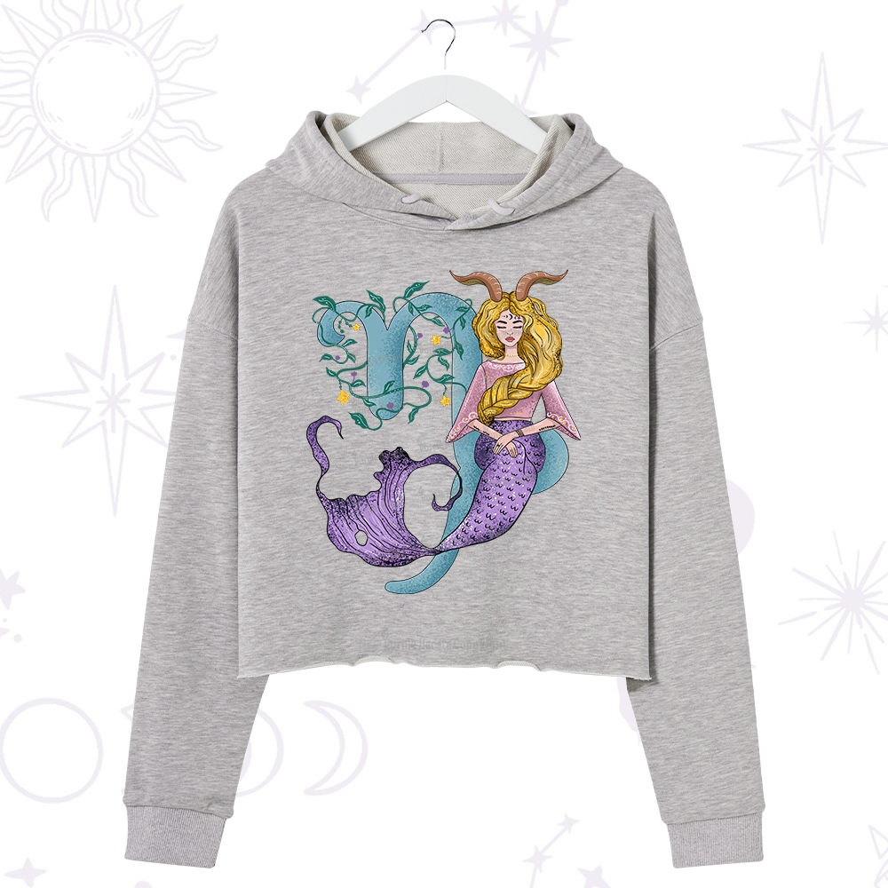 Purplehecate Capricorn In Astrology Zodiac Crop Hoodie