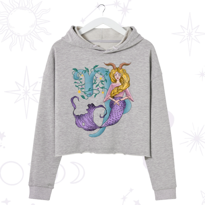 Purplehecate Capricorn In Astrology Zodiac Crop Hoodie