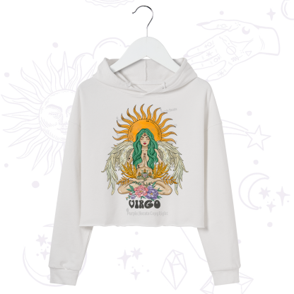 Purplehecate Sun Guardian Of Virgo Zodiac Crop Hoodie