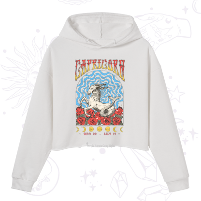 Purplehecate Capricorn Crew Zodiac Crop Hoodie